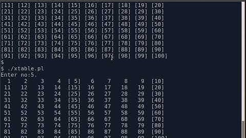 PROLOG Program to display Multiples on a 10x10 Number Grid.