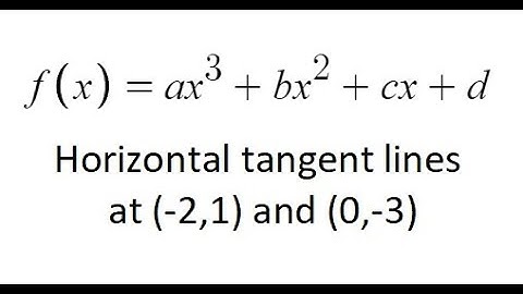 Grade 12 Calculus - Finding a cubic equation given horizontal tangent line points  (ch 4.2)