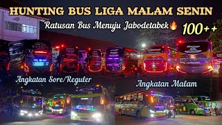 Liga Malam Senin‼️Full Ratusan Bus Malam konvoi Menuju Jabodetabek. Momen Langka Kress Jalan Bareng🔥