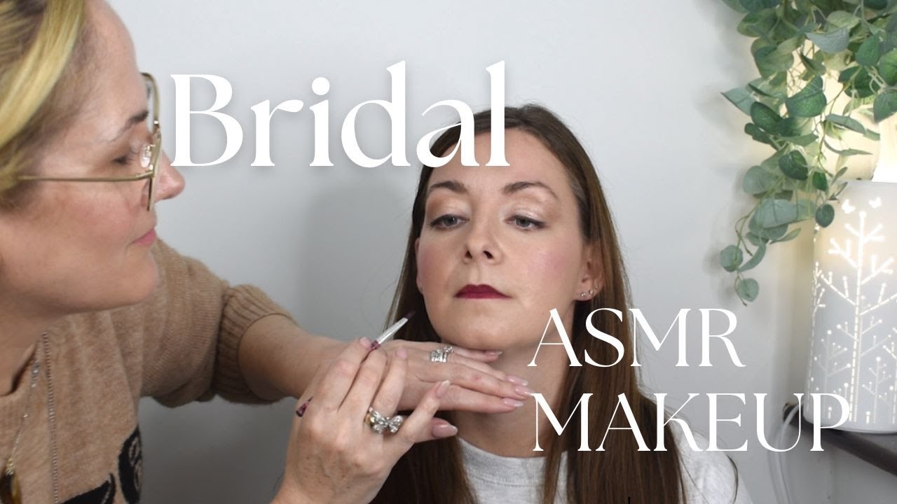 ASMR Winter bridal berry makeup tutorial 💄| no talk (sensory)