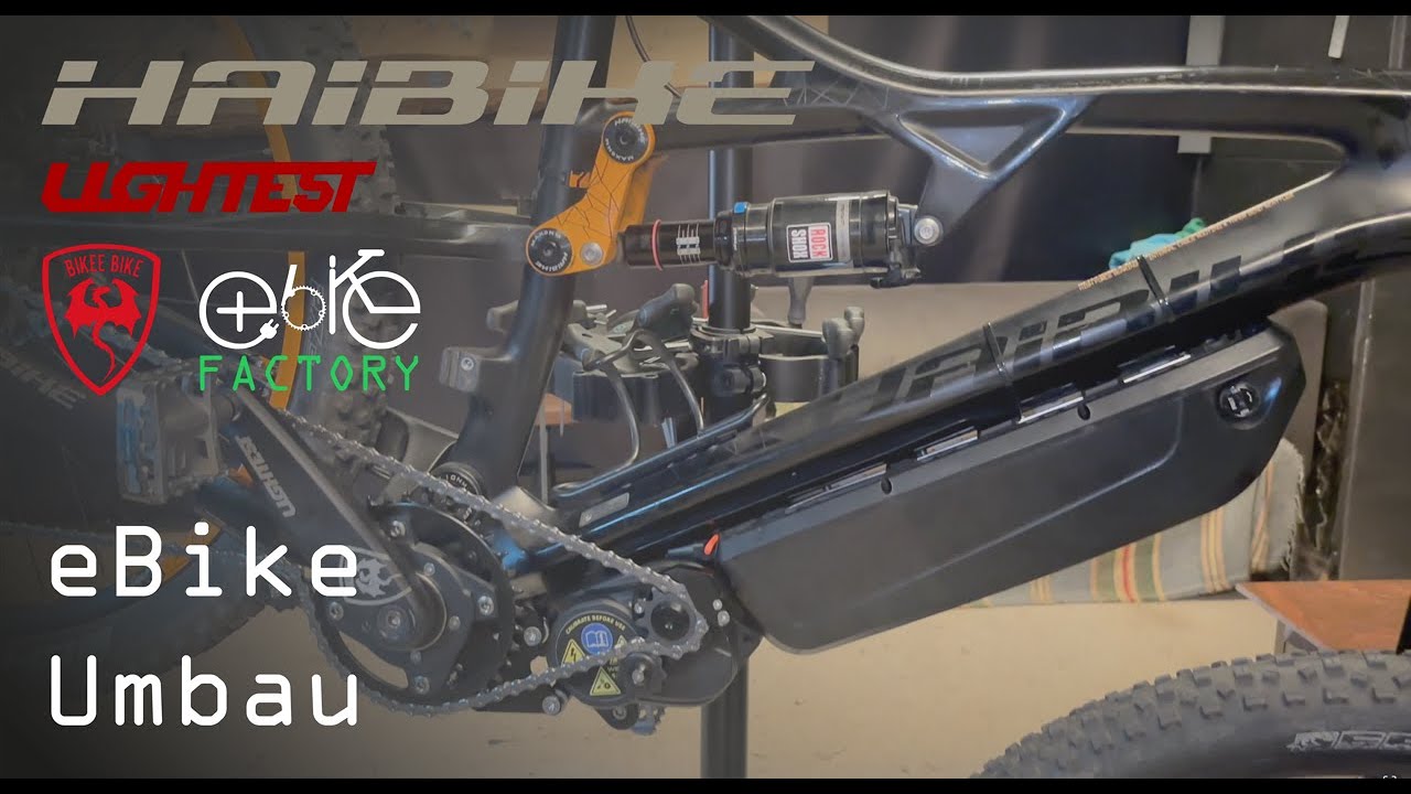 eBike Umbau⎮HAIBIKE Carbon Fully ⎮ LIGHTEST 250W mit Rahmen-Akku 36V 20Ah 720Wh Akku am Unterrohr