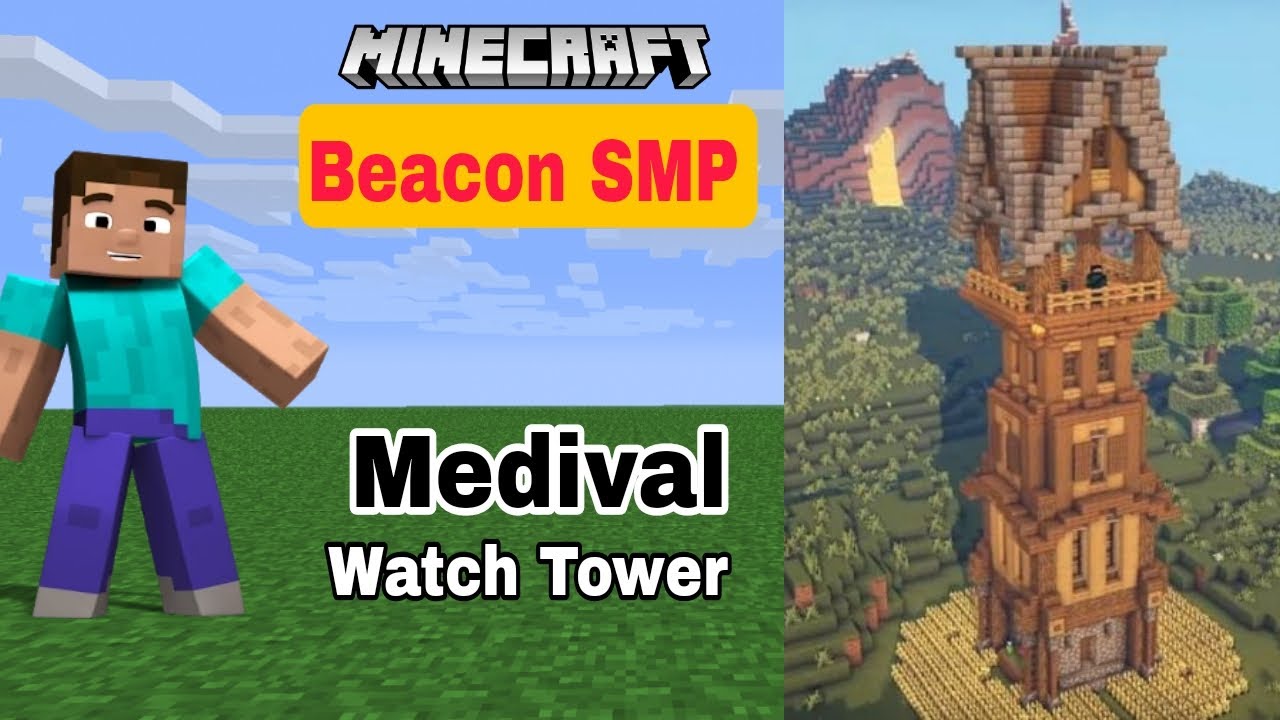 Making Medival Watch Tower in Beacon SMP || Fibo Gamer #minecraft # ...
