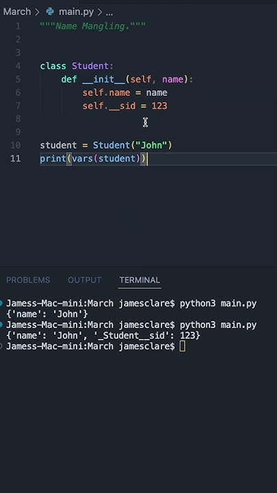 Python 3 | Name mangling in OOP! #python3 #coding #programming - YouTube
