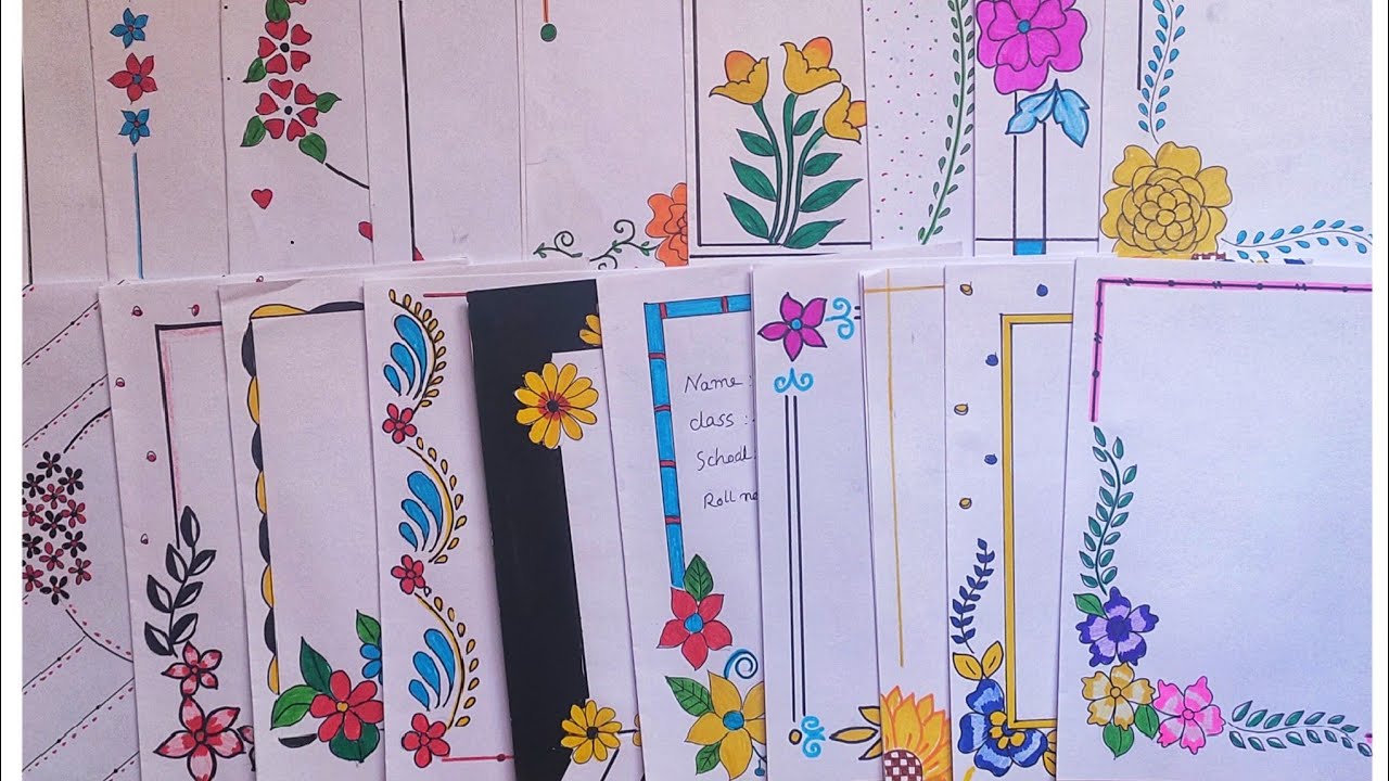 FlOWER BORDER DESIGNS/PROJECT WORK DESIGNS/ASSIGNMENT FRONT PAGE DESIGN ...