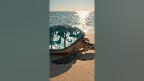 Sea Turtle on the Beach Generated by Artificial Intelligence OpenAI Sora 73