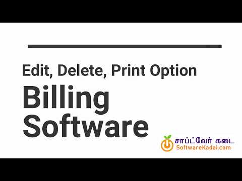 edit print delete option billing software