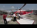 Ambulancia de XE Médica entrega paciente a helicoptero de Relampagos Edo Mex