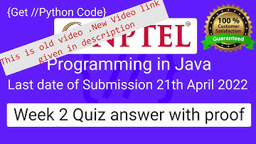NPTEL Programming in Java Week 2 Quiz answers with detailed proof of each answer(OLD VIDEO)