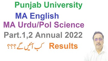 MA English/MA Urdu Part.1,2 Annual 2022 Results Punjab University