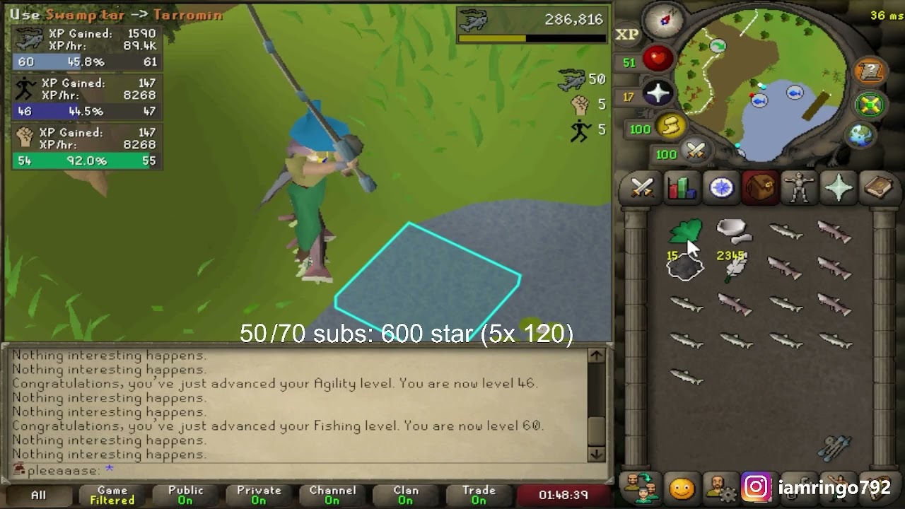 Efficient Fishing, Agility, and Strength XP for New Ironman or HCIM
