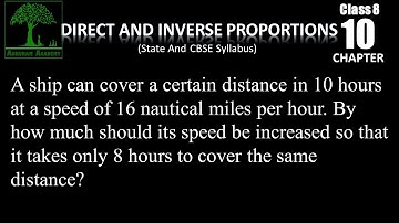 Class 8 Direct and Inverse Proportions Exercise - 10.3