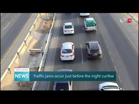 Traffic jams occur just before the night curfew