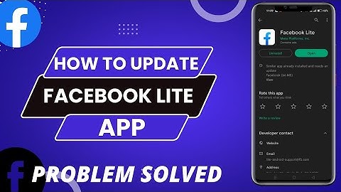 How To Update Facebook Lite App Problem Solved