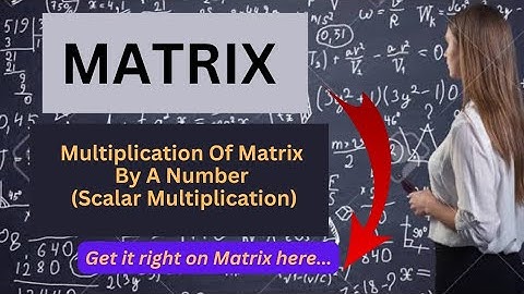 MATRIX | Multiplication Of A Matrix By A Number (Scalar Multiplication)