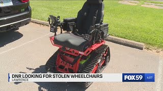 Indiana DNR asks for help finding specialty wheelchairs stolen from Fort Harrison State Park