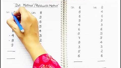 VEDIC MATH : "DOT METHOD" /"REKHANTH METHOD" | SINGLE DIGIT