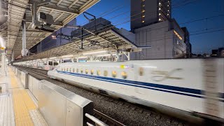 N700Sの鬼加速！　発車した列車が34秒で視界から消える！　【4K/60 fps】