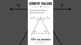 📐 Geometry Challenge!DAE ∥ BC. Can you find the values of x and y? #mathisfigureoutab