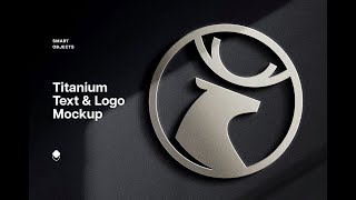 Titanium Text & Logo Mockup Graphic Download