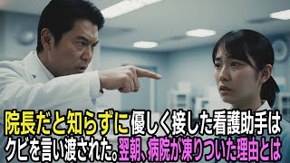 院長だと知らずに優しく接した看護助手は、クビを言い渡された。翌朝、病院が凍りついた理由とは——