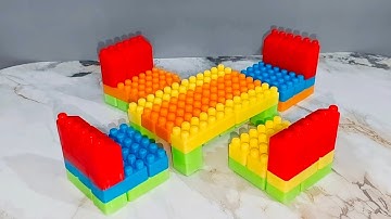 Satisfying Diy Building Blocks Dining Table | ASMR sound | Building Blocks ASMR | Relaxation #asmr