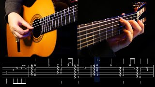 Lone Sojourner - Fingerstyle Guitar Tutorial - TABS on Screen - Genshin Impact