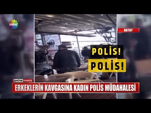 Erkeklerin kavgasına kadın polis müdahalesi