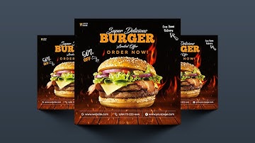 How to Make a Delicious Burger Social Media Post Design in Photoshop CC 2022 Tutorial