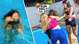 KAVIC PEGOU NO FLAGRA ZAMBOTI COM O RENATO E JOGOU ELA NA PISCINA