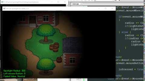 SFML C++ Mouse spotlight Lighting