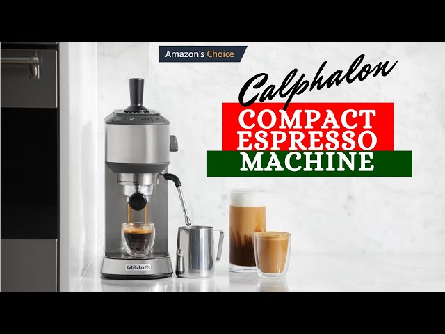 Calphalon Compact Espresso Machine, Home Espresso Machine with Milk  Frother, Stainless Steel