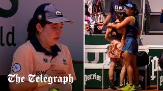 video: Calls for video replays after doubles pair disqualified for hitting ball girl at French Open