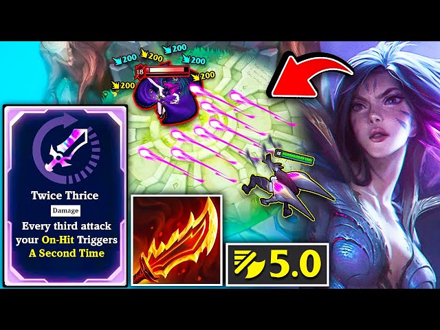 Kaisa but every auto attack applies 10 on-hit effects class=