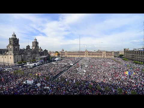 Informe de actividades a un año del triunfo electoral, desde el Zócalo de la Ciudad de México