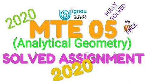 MTE 05 || ANALYTICAL GEOMETRY || FULLY SOLVED ASSIGNMENT 2020