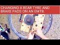 Changing brake pads and rear tire on an MTB eBike.