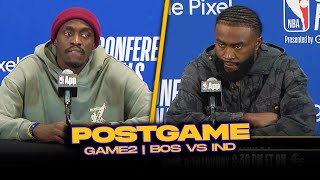 Celtics\/Pacers Postgame, Brown, Tatum, Siakam, Holiday, Coaches Reactions | 2024 ECF, GM2