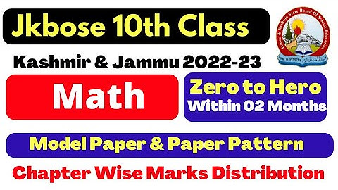 10th Class Math New Paper Pattern & Model Paper Jkbose March 2023 | Get Full Marks in 02 Month