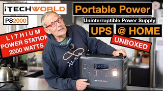 ITECHWORLD PS2000 - UPS - 2000 Watt Lithium Portable Power Station For Off Grid And Home. Unboxed
