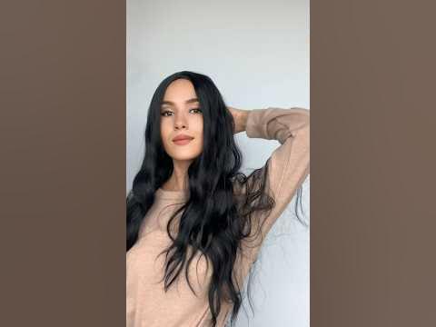 Парик черный волнистый длинный - YouTube