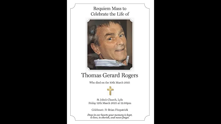 Gerard Rogers Requiem Mass 12th March 2021