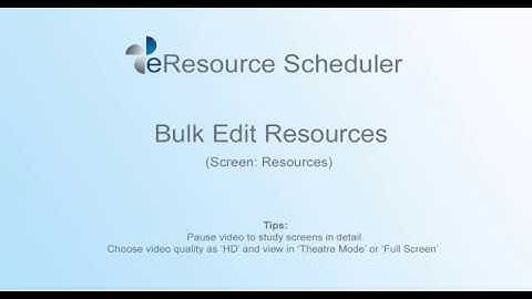 Bulk Edit Resources - eRS Resource Management Software