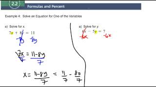 Section 2.2 Example 4 Solving an Equation for One of the Varibles