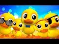 Cinco patos pequenos | patos música | Five Little Ducks | Farmees Português