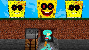 Minecraft Speedrunner Squidward VS 3 Hunters - SpongeBob Animation