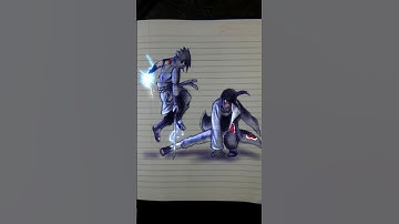 Sasuke VS Itachi pen sketch #shorts #animedrawing
