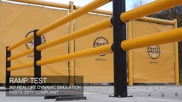 A-SAFE | iFlex Pedestrian Barrier 3 Rail - Ramp Test