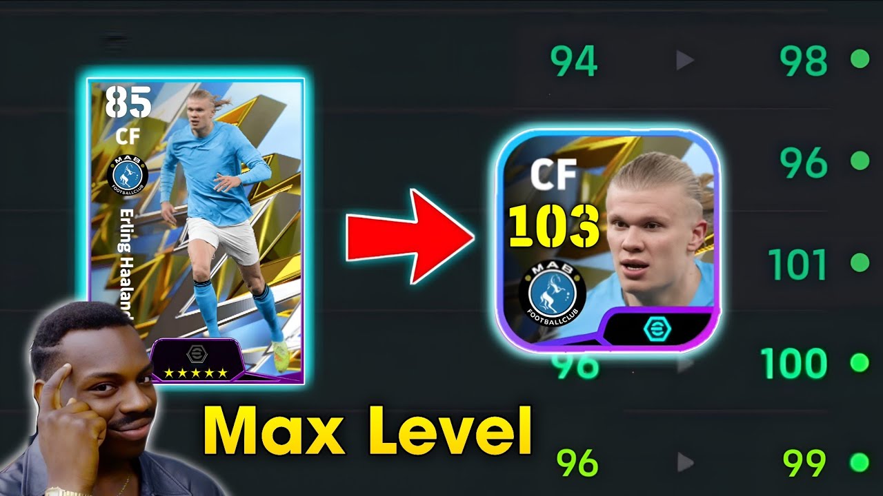 Как прокачать Эрлинга Холанда (рейтинг 103) до максимального уровня в eFootball 2026 Mobile