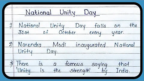 10 lines on National Unity Day, Rashtriya Ekta diwas ( National Unity Day 31 october)