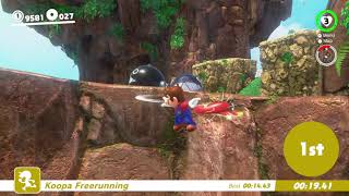 How to beat the GOLDEN KOOPA in CASCADE kingdom KOOPA FREERUNNIG